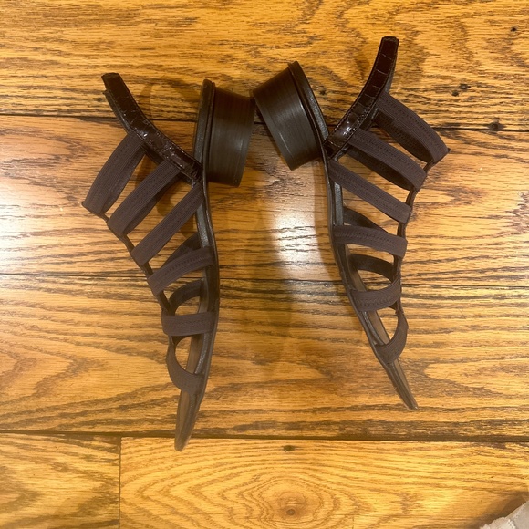 AMALFI BY RANGONI WOMENS BROWN SANDALS WITH 1 1/2 INCH BLOCK HEEL - Picture 2 of 8